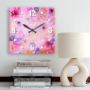 Search for pink clocks Watercolor