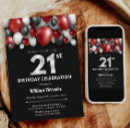 Search for red white silver invitations Black