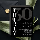 Search for black and white 30th birthday invitations Typography