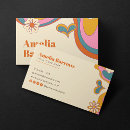 Search for vintage 70s business cards Abstract waves