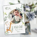 Search for wild one birthday cards Jungle