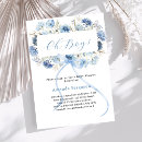 Search for floral baby boy shower invitations Blue and white