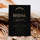 Search for celestial bridal shower invitations Black and gold