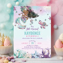 Search for purple and turquoise birthday invitations Mermaid birthday party