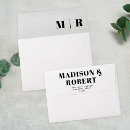 Search for black and white envelopes Initials or monogram