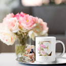 Search for gold letter e mugs Floral monogram