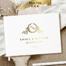 Search for monogrammed wedding guest books Elegant