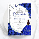 Search for elegant royal blue quinceanera invitations Roses