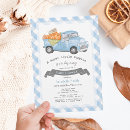 Search for blue truck baby shower invitations Rustic
