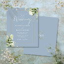 Search for dusty blue and gold wedding invitations Watercolor floral foliage