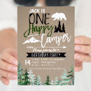 Search for camping 1st birthday invitations Rustic