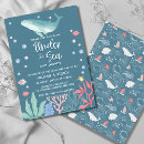 Search for babys daddy 5x7 invitations Under the sea