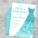 Search for blue 50th birthday invitations Glitter