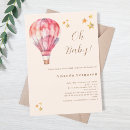 Search for hot air balloon baby shower invitations Pink