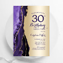 Search for purple 30th birthday invitations Elegant