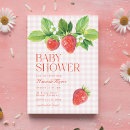 Search for pink strawberry invitations Gingham