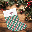 Search for red and green christmas stockings Tartan plaid