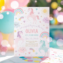 Search for pastel rainbow party invitations Magical unicorn