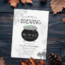Search for halloween gender reveal invitations A baby is brewing
