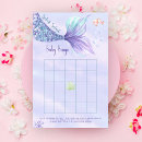 Search for mermaid baby shower bingo Watercolor