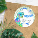 Search for dinosaur birthday thank you stickers Tyrannosaurus rex
