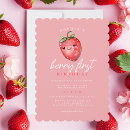 Search for strawberry 1st birthday invitations Girl