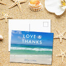 Search for beach wedding postcards Love and thanks
