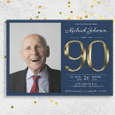 Search for blue 90th birthday invitations Milestone