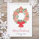 Search for watercolor wreath christmas cards Holly
