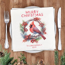 Search for red cardinal napkins Watercolor