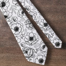 Search for white floral pattern ties Black and white
