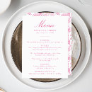 Search for pink menus Reception