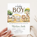 Search for animal baby boy shower invitations Safari