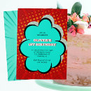 Search for book birthday invitations Comic book party