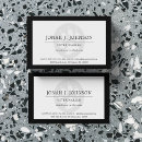 Search for hospitality business cards Black and white
