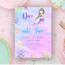 Search for dive into five mermaid invitations Watercolor