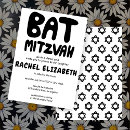 Search for white bar bat mitzvah invitations Black and white