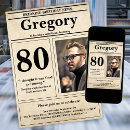 Search for funny 80th birthday invitations Typography