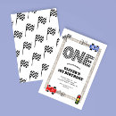 Search for chequered flag birthday invitations Race car