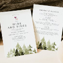 Search for wine hen party invitations Wine and pines