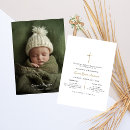 Search for modern calligraphy christening invitations Gold