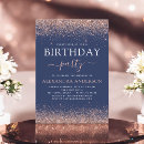 Search for rose gold and navy blue birthday invitations For kids