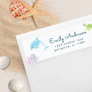 Search for sea creatures return address labels Nautical