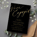 Search for black and gold engagement party invitations Script