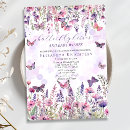 Search for pink and purple butterfly baby shower invitations Wildflowers