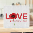 Search for red poppies chopping boards For her