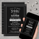 Search for adult surprise party invitations Black and white