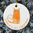 Search for orange cat christmas tree decorations Kitty
