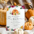 Search for our little pumpkin is turning one invitations Orange