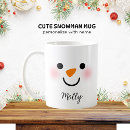 Search for cute smiling snowman mugs Girly